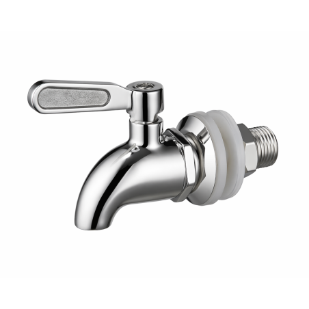 Robinet inox  pour fontaine en terre cuite avec sa clé de montage