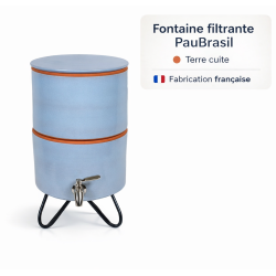 Filtre à eau avec socle PAUBRASIL 5L terre cuite émaillée bleue