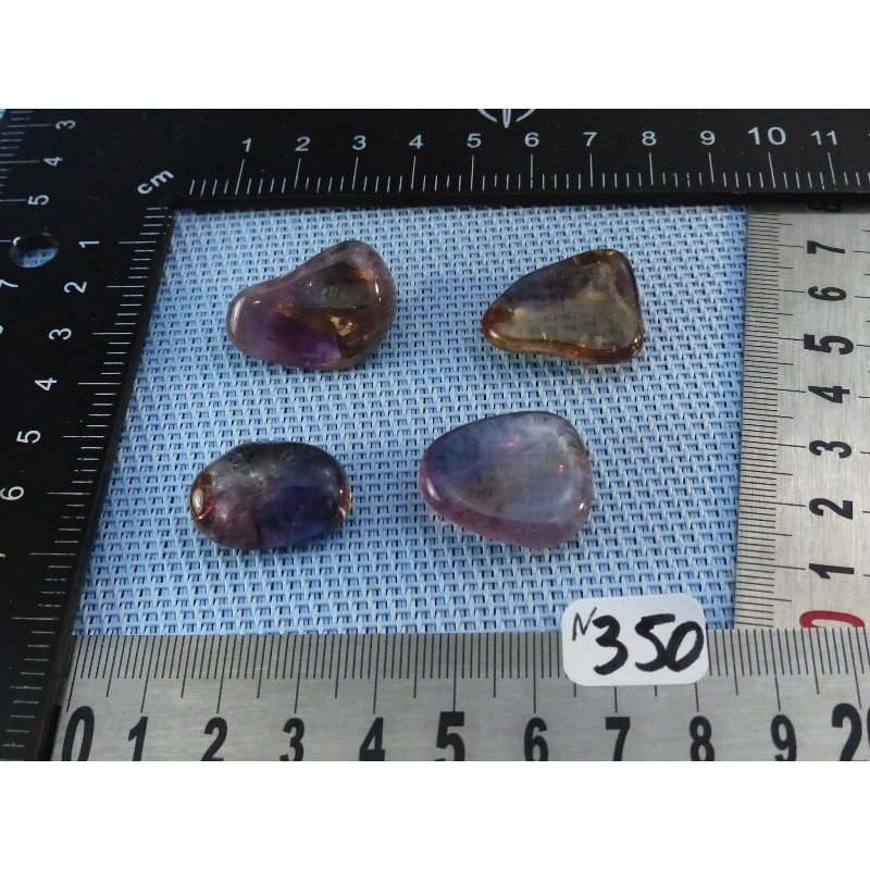 Ametrine Bolivie Q Extra Lot de 4 Pierres Roulées 27g | Minéraux Paubrasil