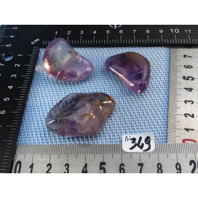 Ametrine Bolivie Q Extra Lot de 3 Pierres Roulées 67g | Minéraux Paubrasil