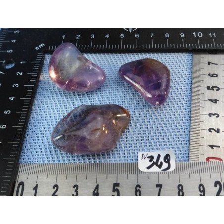 Ametrine Bolivie Q Extra Lot de 3 Pierres Roulées 67g | Minéraux Paubrasil