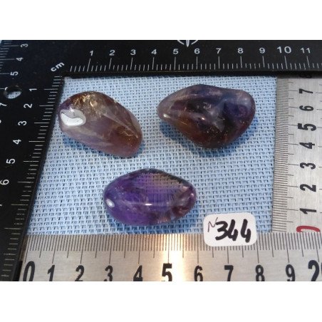 Ametrine Bolivie Q Extra Lot de 3 Pierres Roulées 60g | Minéraux Paubrasil
