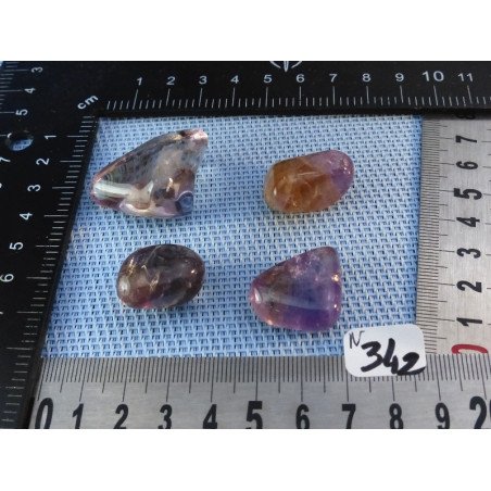 Ametrine Bolivie Q Extra Lot de 4 Pierres Roulées 39g | Minéraux Paubrasil