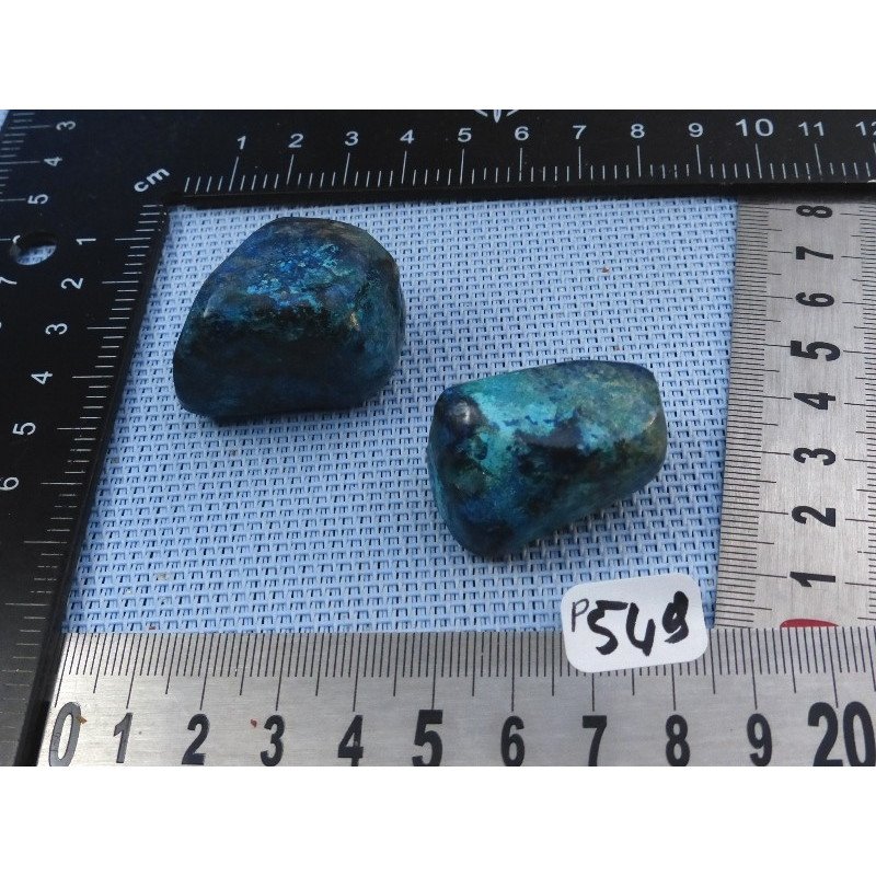 Shattuckite Congo Q Extra Lot de 2 Pierres Roulées 60g | Minéraux Paubrasil