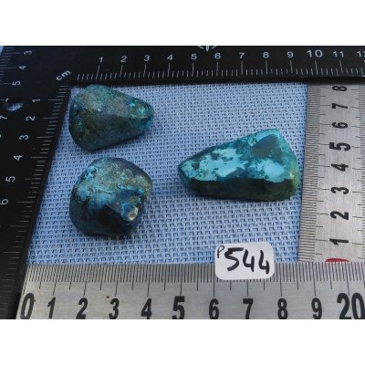Shattuckite Congo Q Extra Lot de 3 Pierres Roulées 56g | Minéraux Paubrasil
