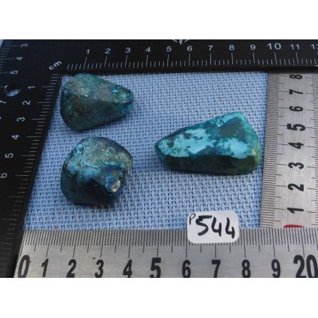 Shattuckite Congo Q Extra Lot de 3 Pierres Roulées 56g | Minéraux Paubrasil