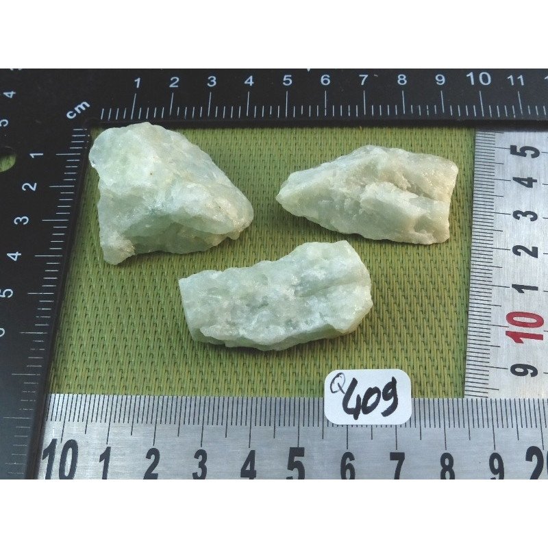 Aigue-Marine Lot de 3 Pierres Brutes 64g | Minéraux Paubrasil