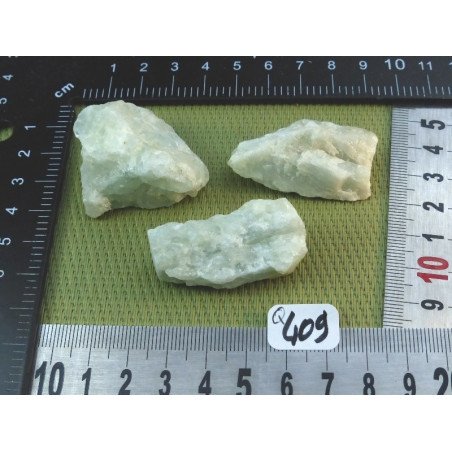 Aigue-Marine Lot de 3 Pierres Brutes 64g | Minéraux Paubrasil