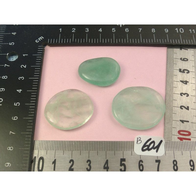 Fluorite Verte Q Extra Lot de 3 Pierres Plates Mini 32g | Minéraux Paubrasil