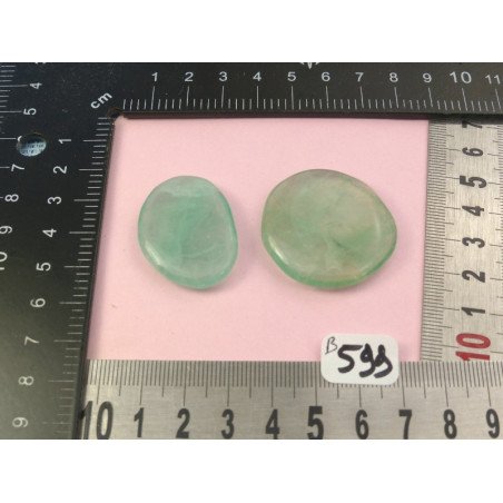 Fluorite Verte Q Extra Lot de 2 Pierres Plates Mini 27g | Minéraux Paubrasil