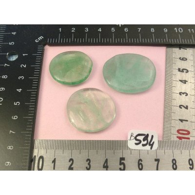 Fluorite Verte Q Extra Lot de 3 Pierres Plates Mini 37gr50 | Minéraux Paubrasil