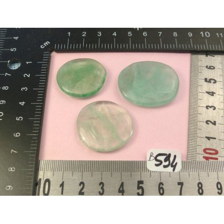 Fluorite Verte Q Extra Lot de 3 Pierres Plates Mini 37gr50 | Minéraux Paubrasil