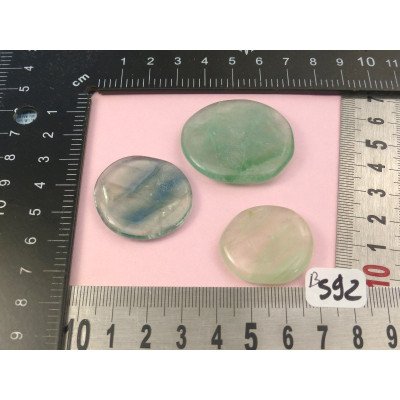 Fluorite Verte Q Extra Lot de 3 Pierres Plates Mini 36gr50 | Minéraux Paubrasil