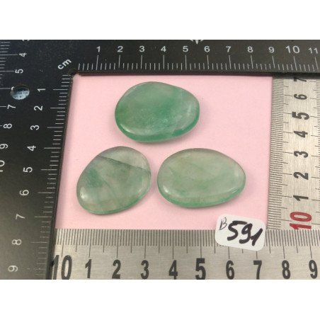 Fluorite Verte Q Extra Lot de 3 Pierres Plates Mini 38g | Minéraux Paubrasil