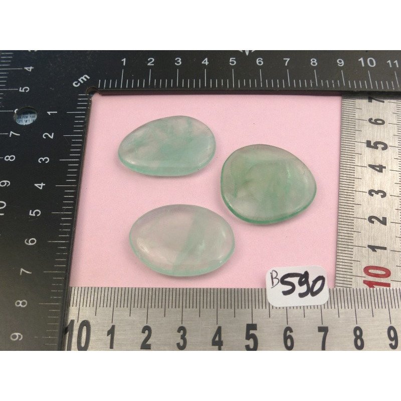 Fluorite Verte Q Extra Lot de 3 Pierres Plates Mini 26g | Minéraux Paubrasil