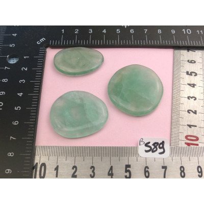 Fluorite Verte Q Extra Lot de 3 Pierres Plates Mini 40g | Minéraux Paubrasil