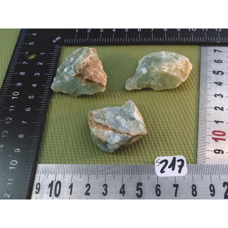 Onyx Bleu Lot de 3 Pierres Brutes 78g | Minéraux Paubrasil