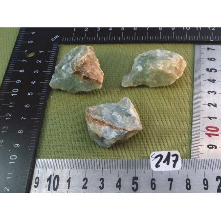 Onyx Bleu Lot de 3 Pierres Brutes 78g | Minéraux Paubrasil
