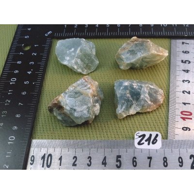 Onyx Bleu Lot de 4 Pierres Brutes 116g | Minéraux Paubrasil