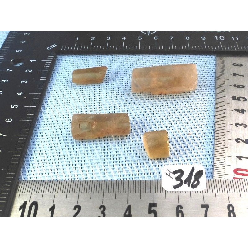 Citrine Lot de 4 Batonnets Bruts 22gr50 | Minéraux Paubrasil