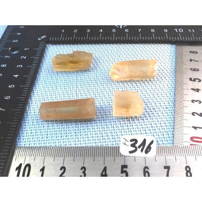 Citrine Lot de 4 Batonnets Bruts 27g | Minéraux Paubrasil
