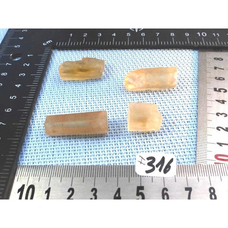 Citrine Lot de 4 Batonnets Bruts 27g | Minéraux Paubrasil