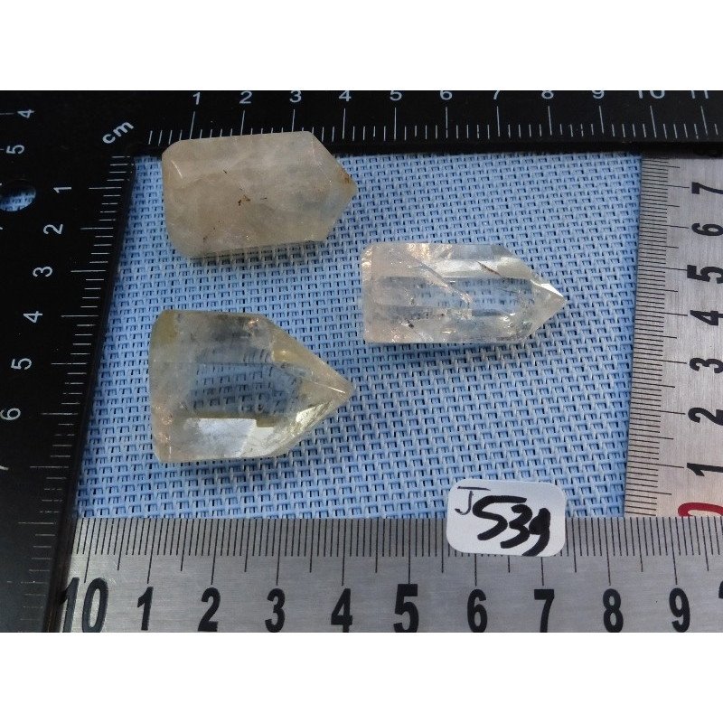 Quartz Citrin Lot de 3 Pointes Polies Reiki 62gr50 | Minéraux Paubrasil