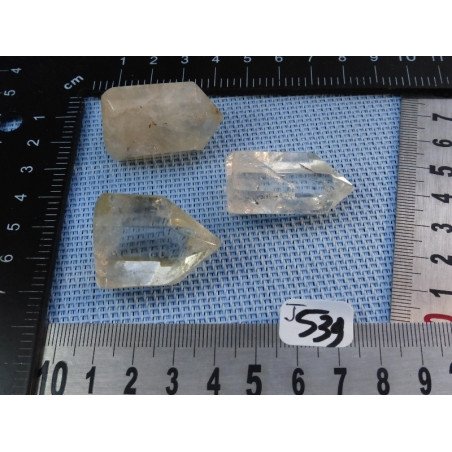 Quartz Citrin Lot de 3 Pointes Polies Reiki 62gr50 | Minéraux Paubrasil