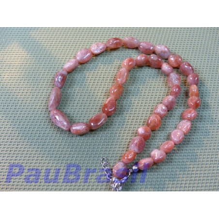 collier en Pierre de soleil naturelle, Q extra 43cm