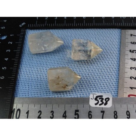 Quartz Citrin Lot de 3 Pointes Polies Reiki 45gr50 | Minéraux Paubrasil
