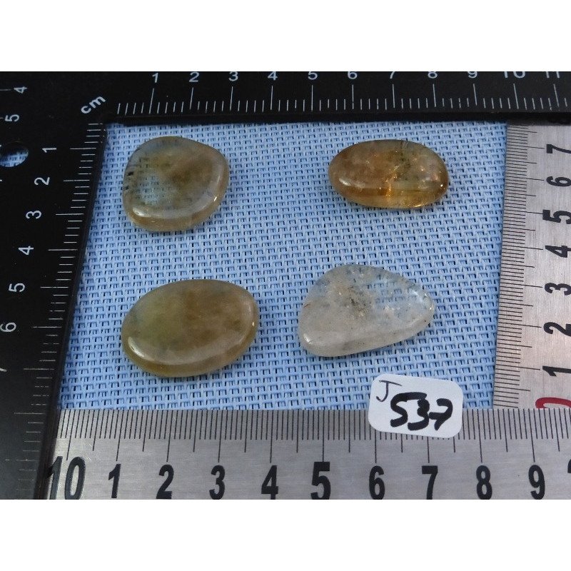 Citrine Naturelle Lot de 4 Pierres Plates Mini 26g | Minéraux Paubrasil