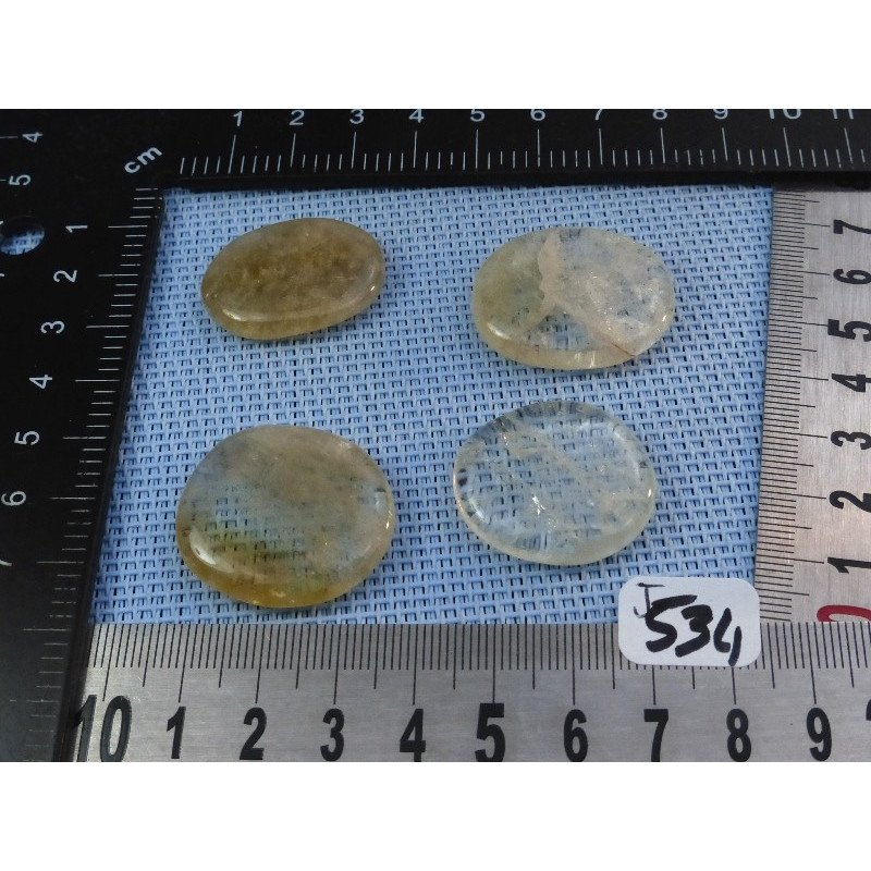 Citrine Naturelle Lot de 4 Pierres Plates Mini 30gr50 | Minéraux Paubrasil