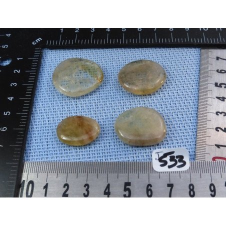 Citrine Naturelle Lot de 4 Pierres Plates Mini 25g | Minéraux Paubrasil