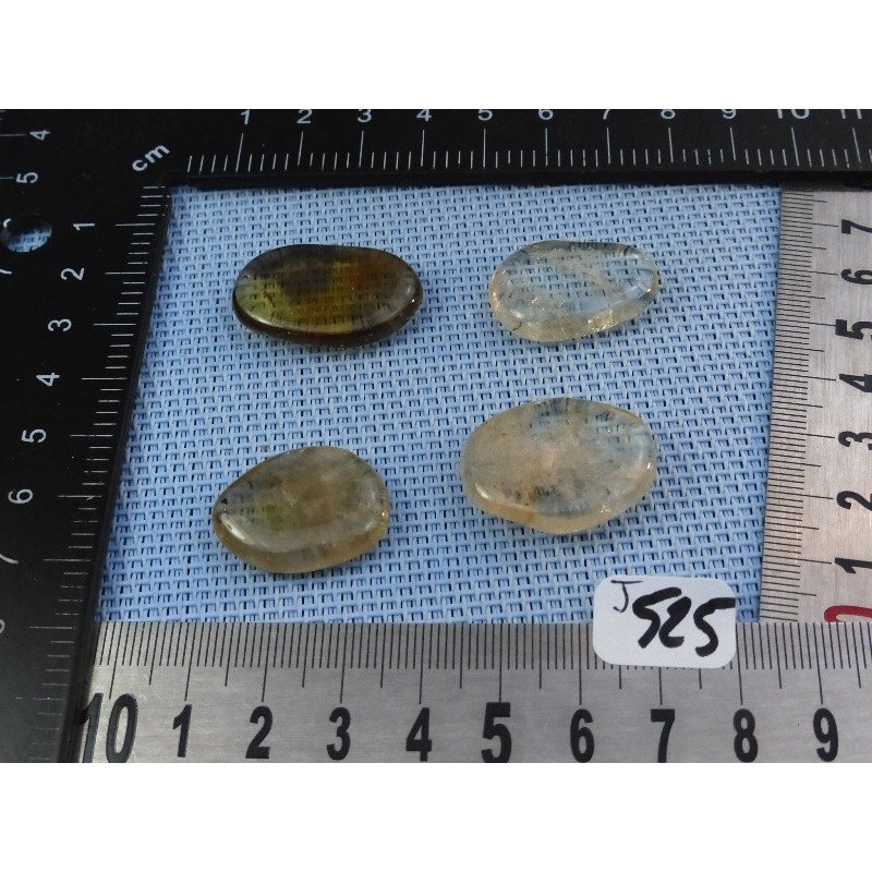 Citrine Naturelle Lot de 4 Pierres Plates Mini 21gr50 | Minéraux Paubrasil