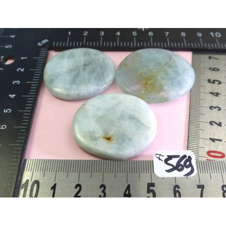 Aigue-Marine Lot de 3 Pierres Plates 55g | Minéraux Paubrasil