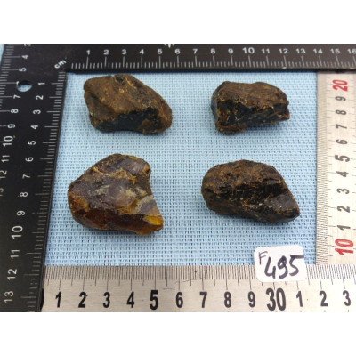 Ambre Bleu de Sumatra Lot de 4 Morceaux Bruts 60g | Minéraux Paubrasil