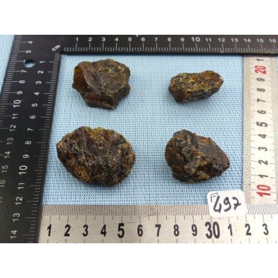 Ambre Bleu de Sumatra Lot de 4 Morceaux Bruts 53g | Minéraux Paubrasil