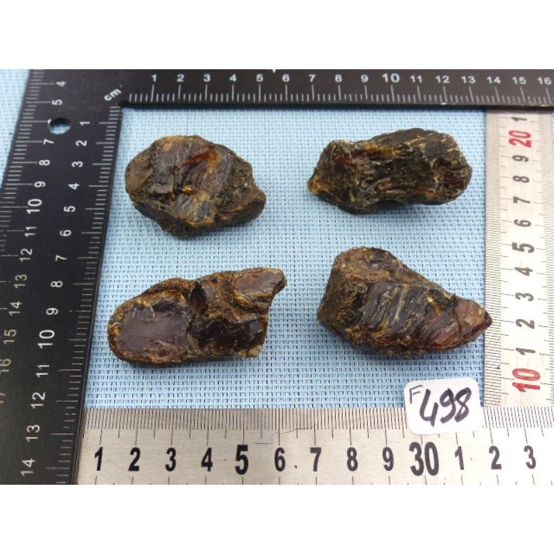 Ambre Bleu de Sumatra Lot de 4 Morceaux Bruts 61g | Minéraux Paubrasil