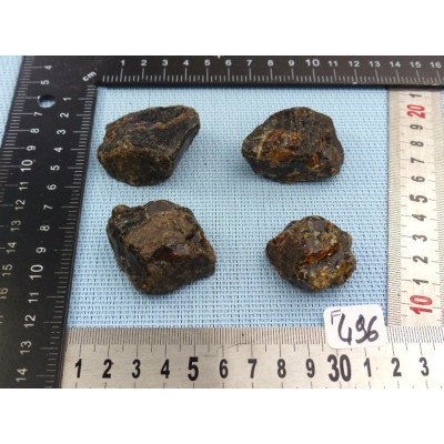 Ambre Bleu de Sumatra Lot de 4 Morceaux Bruts 58g | Minéraux Paubrasil
