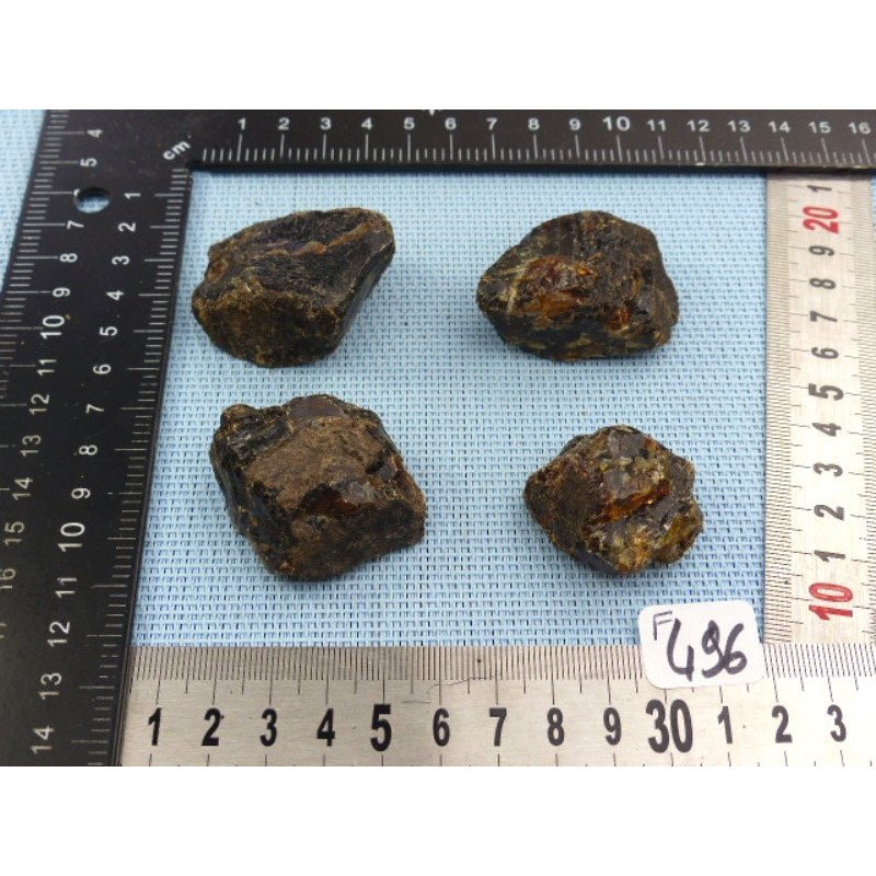 Ambre Bleu de Sumatra Lot de 4 Morceaux Bruts 58g | Minéraux Paubrasil