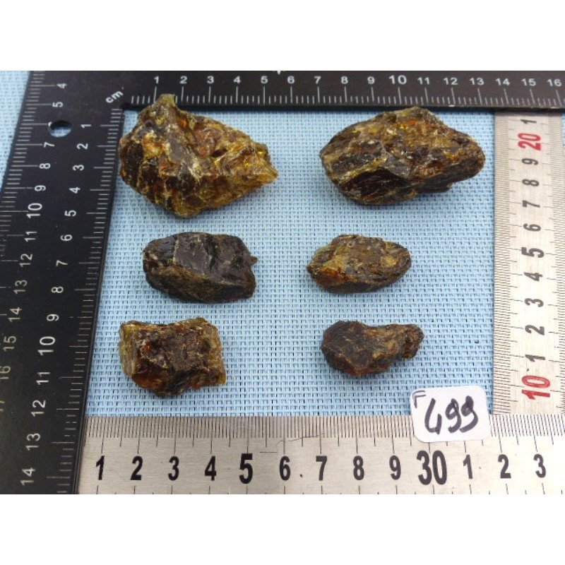 Ambre Bleu de Sumatra Lot de 6 Morceaux Bruts 55g | Minéraux Paubrasil