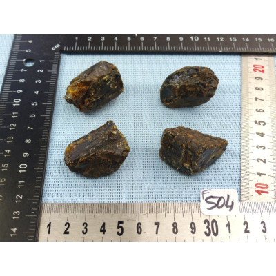 Ambre Bleu de Sumatra Lot de 4 Morceaux Bruts 53g | Minéraux Paubrasil