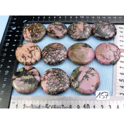 Rhodonite Extra Pierre Plate à l unité de 37 à 40 mm | Minéraux Paubrasil