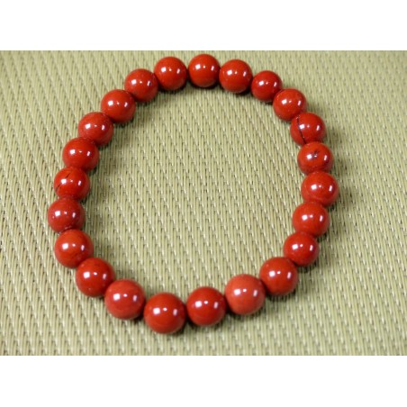 Bracelet Jaspe Rouge en perles de 8mm