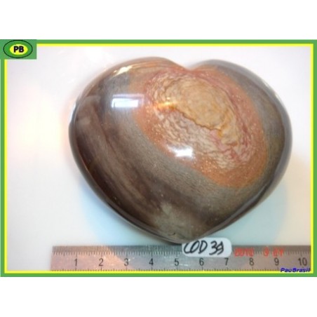  Coeur en Jaspe Polychrome de 416 gr