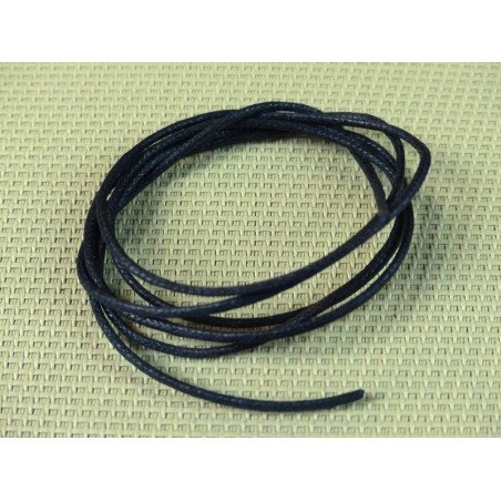 Cordon coton tresseé noir diamètre 1mm au mètre
