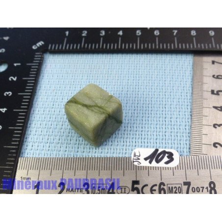 Cube poli en Jaspe Vert Zébré - Green Network Jasper Q Extra 17g 18mm