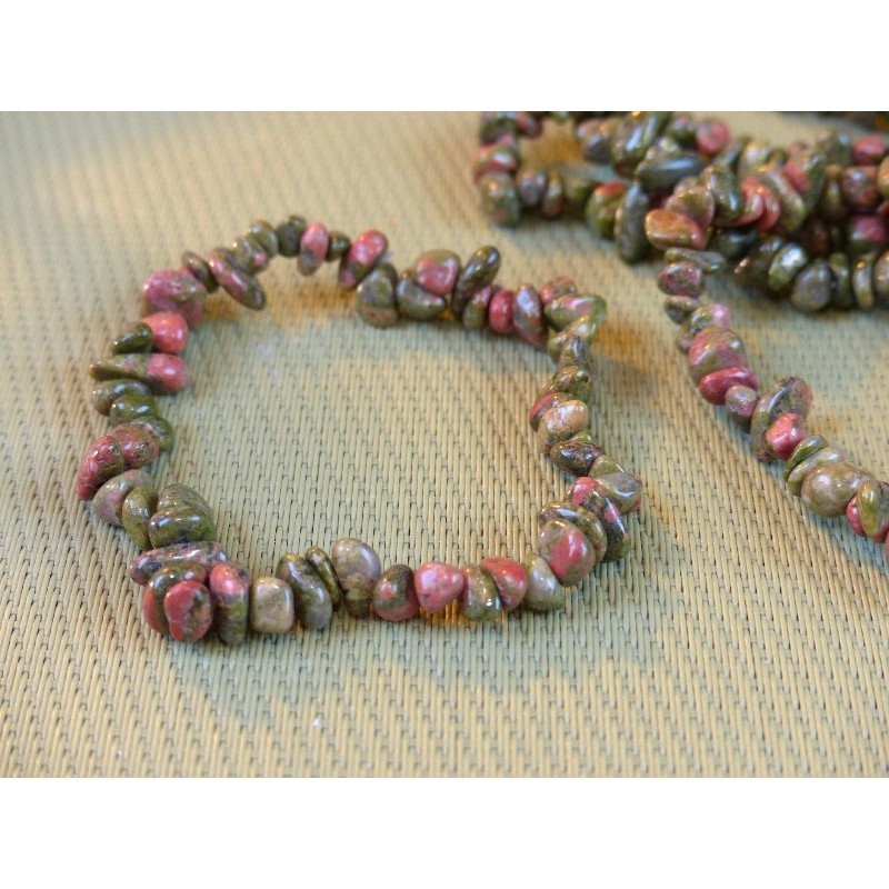 Bracelet  baroque en  Unakite 