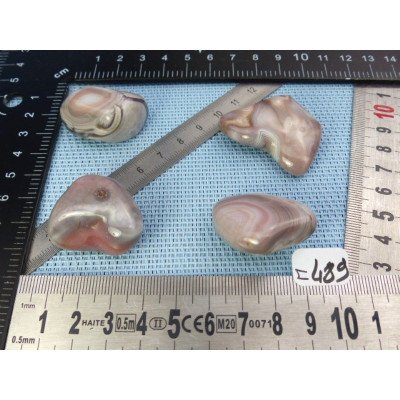 Agate Rose du Botswana Q Extra Lot de 4 Pierres Roulées 78gr | Minéraux Paubrasil