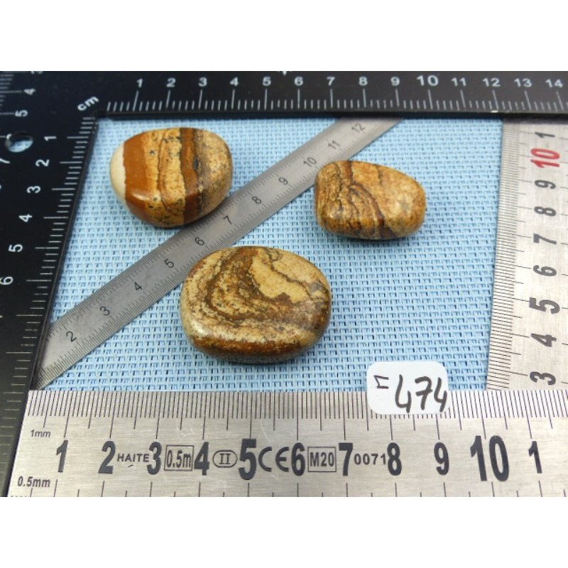 Jaspe Paysage Lot de 3 Pierres Plates 59gr50 | Minéraux Paubrasil